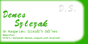 denes szlezak business card